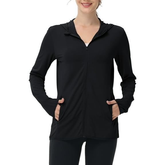 TRYSIL Women's UPF 50+ Sun Protection Hoodie Jackets Athletic Lightweight Full-Zip Long Sleeve Outdoor