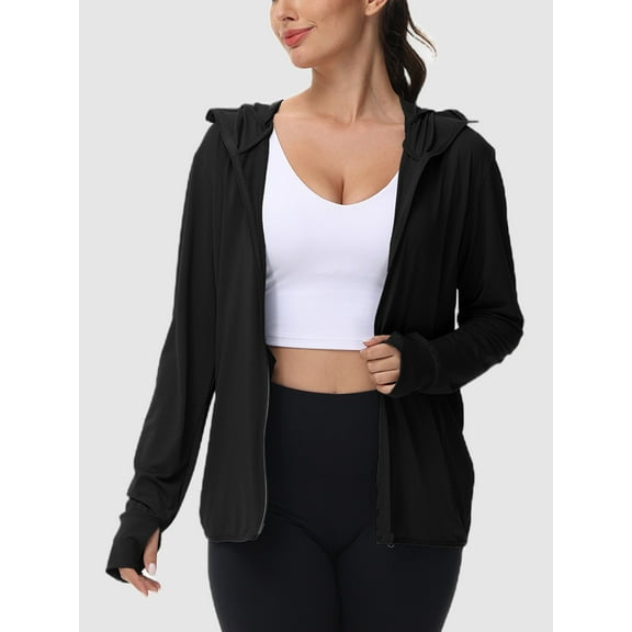 TRYSIL Women's Hoodie Jacket Athletic Lightweight Full Zip up Hiking Outdoor Sweatshirts,Size(XS-5XL)