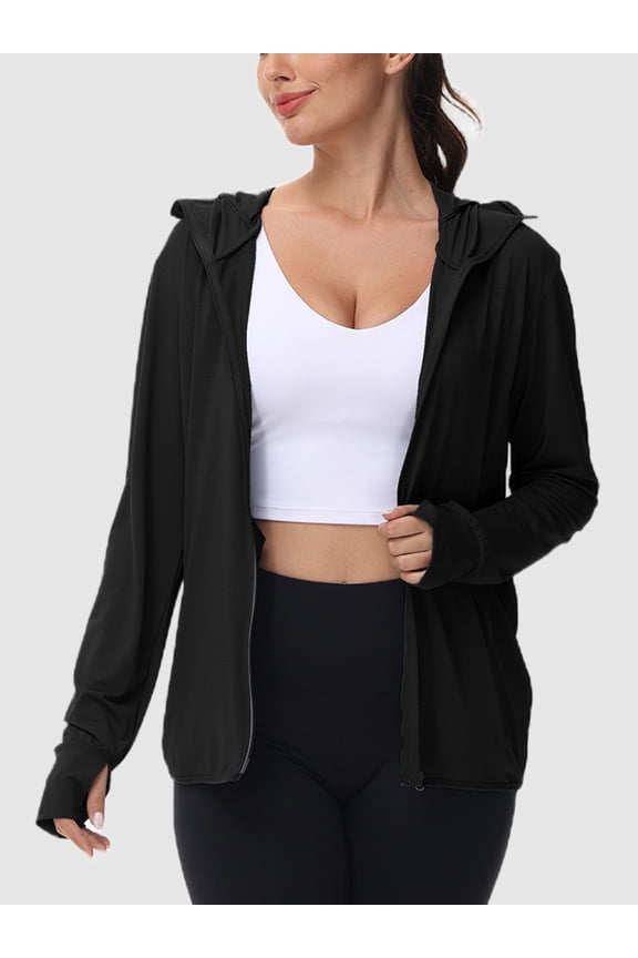 Women's Hoodie Jacket Athletic Lightweight Full Zip up Hiking Outdoor Sweatshirts,Size(XS-5XL)
