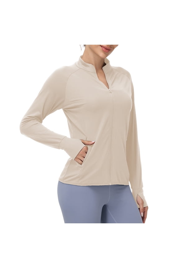 Women's Athletic Jackets Sun Protection Lightweight Full-Zip Long Sleeve Outdoor Running UPF 50+ Sun Workout Shirts,Size(XS-4XL)