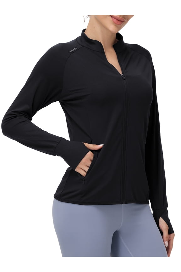 Women's Jackets Athletic Lightweight Full-Zip Long Sleeve Outdoor Running Shirts,Size(XS-4XL)