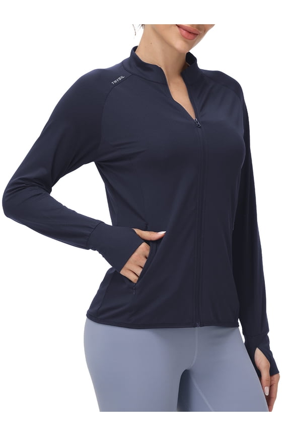Women's Jackets Athletic Lightweight Full-Zip Long Sleeve Outdoor Running Shirts,Size(XS-4XL)
