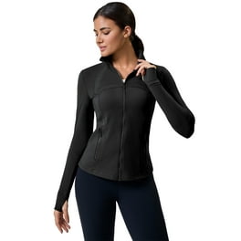 CRZ YOGA Women's Butterluxe Long Sleeve Workout Shirts Half Zip Pullover Sweatshirt Athletic Cropped Tops Running Shirt Black XX-Small