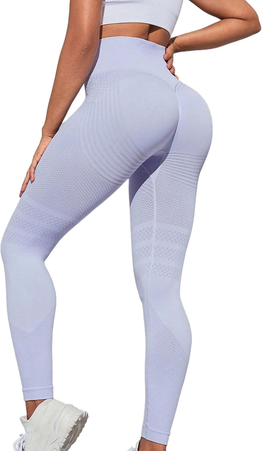 Trysoviren Leggings for Women, High Waisted 3D Shaping Yoga Pants, Seamless Tummy Control Workout Leggings, Stretchy Breathable Athletic Pants for Gym Running Fitness Casual Wear