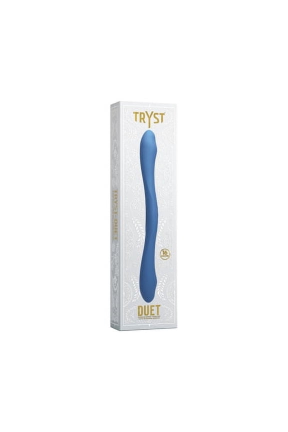 Duet Rechargeable Silicone Double End G-Spot Vibrator with Remote Control, Blue