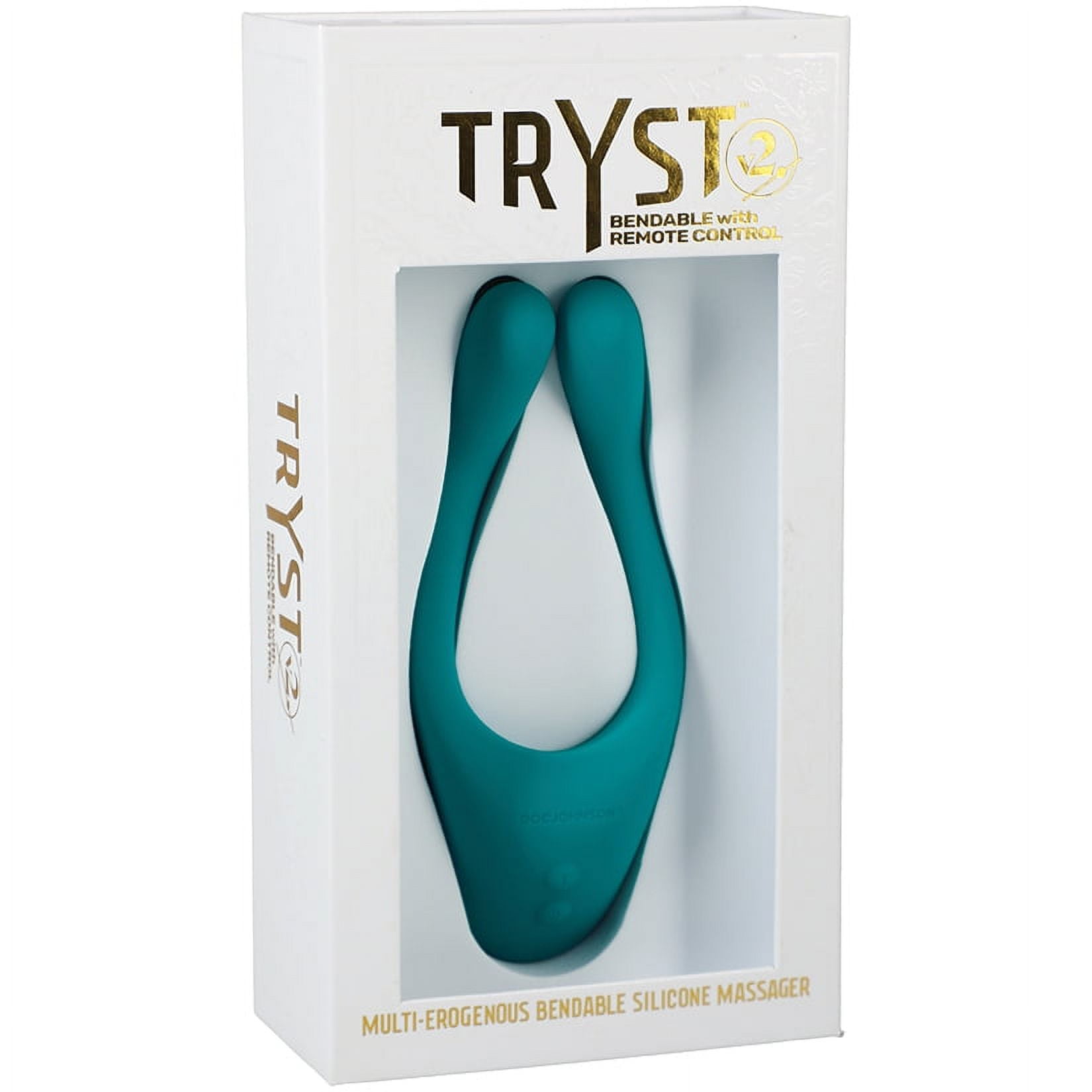 tryst sex toy Tryst Duet Rechargeable Silicone Double End G-Spot Vibrator with Remote  Control, Blue main image 1