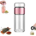 thumbnail image 1 of Tryteavas Glass Tea Infuser,9.87/12.35/17.63oz 3-in-1 Design Built-in Filter Tea Infuser,Double-Layer Tea-Leaf Separation Tea Maker with Filter,for Blooming & Loose Leaf Tea, 1 of 7