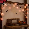 thumbnail image 1 of Tryvkinvive 10 Leds Halloween Mesh Ball String Light 59.05in,Decorative Woven Ball Light String for Halloween Decorations,Led Globe Fairy Lights for Halloween Indoor Outdoor Tree Porch Decor Pink, 1 of 7
