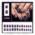 thumbnail image 1 of Tryvkinvive 24PCS Halloween Spooky Short Square Press On Nails Witch Hat Spider Web Pattern Glitter False Nails Reusable Fake Nails for Halloween, 1 of 10