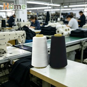 Tryvkinvive 2Pack Black White Industrial Sewing Thread Spools,High Tensile Polyester Sewing Yarn,Heavy Duty Machine Stitching Thread,Garment Factory Sewing Accessory
