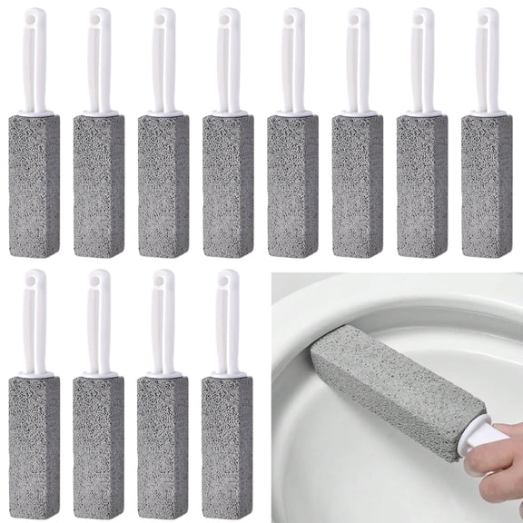 Tryvkinvive 6 Pack Pumice Stone for Toilet Cleaning, Extra Long Handle for Removing Bowl Ring, Pool, Bathroom, Toilet Brush, Household Cleaning