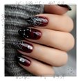 thumbnail image 1 of Tryvkinvive Almond Press On Nails Glossy False Nails Skull Spider Web Bat Gradient Design Fake Nails Halloween Decoration Spooky Reusable Salon Manicure, 1 of 9