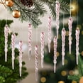 thumbnail image 1 of Tryvkinvive Christmas Decoration Crystal Ornaments 12Pcs,Hanging Acrylic Christmas Icicle Drop Crystal Shaped Ornaments for Christmas Tree Winter New Year Fireplace Party Holiday Decoration (Pink), 1 of 6