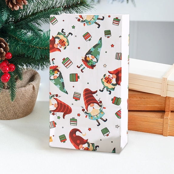 Tryvkinvive Christmas Paper Treat Bag,Durable Xmas Paper Goodie Bags for Kids,Christmas Candy Storage Bags,Holiday Gift Bags for Classrooms,Holiday Party Favor Bags for Office Decorations Containers