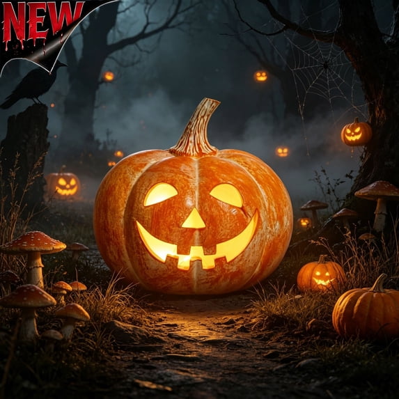 Tryvkinvive Orange Distressed Jack O Lantern LED Light 6.7",Light Up Pumpkin Decor,Halloween Decoration for Porch Steps Desktop Indoor Outdoor