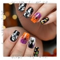 thumbnail image 1 of Tryvkinvive Short Square Press On Nails Glossy False Nails Ghost Black Cat Spider Web Candy Corn Print Halloween Decoration Spooky Reusable At Home Manicure, 1 of 10