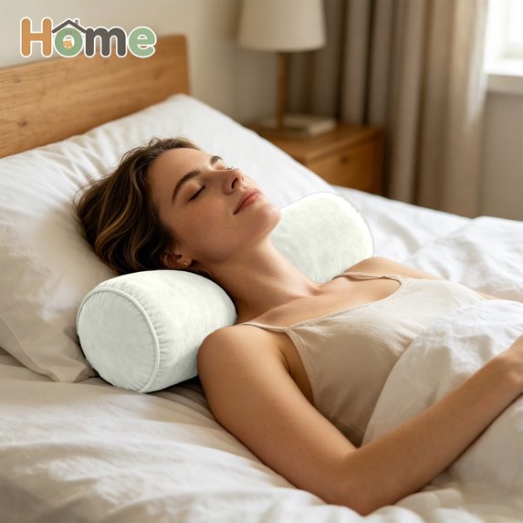 Tryvkinvive Velvet Neck Support Pillow,Soft Round Body Roll Cushion,Multi Position Sleep Support Pillow,Comfort Sofa Bed Rest Pillow