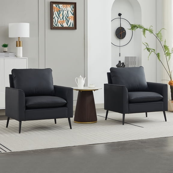 The Iron Hearth Ts Cat, for Living room or bedroom, Soft Cushions, Comfortable Design, Black, Fabric, Breathable Faux Leather