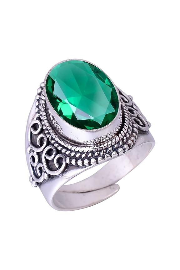 Tsavorite 925 Sterling Silver Ring, Adjustable Ring, Silver Jewelry Ring, Green Ring, Oval Ring, Dainty Ring, Handmade Ring, Gemstone Ring, Gift For H