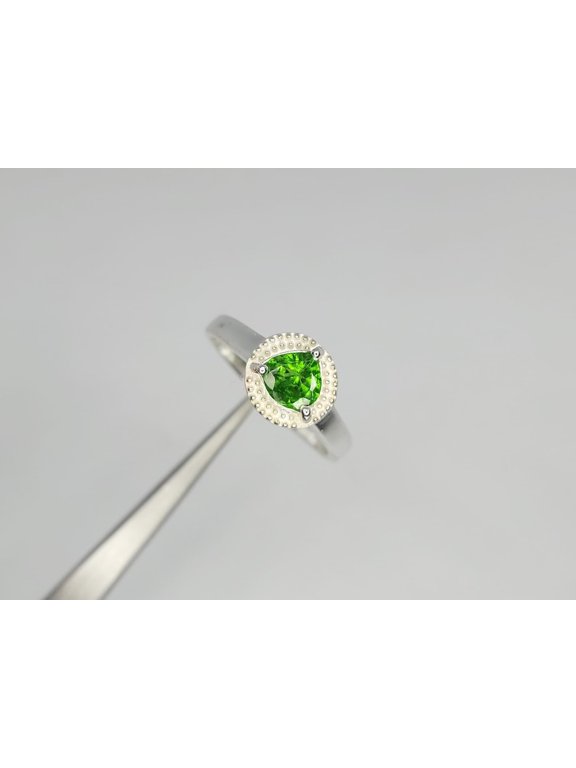 Heart Green Tsavorite Rings 4.15 ct. t.w. 925 Sterling, Sterling Silver