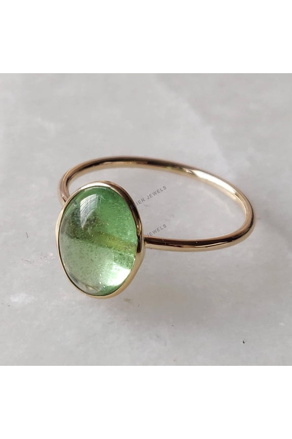 Tsavorite Ring: Natural Green Garnet, 14k Yellow Gold, January Birthstone