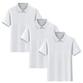thumbnail image 1 of Tsesme 3 Pack Boys Button Short Sleeve Shirts, Kids Basic Collared Uniform Tops, Breathable Casual Back to School Tops 12T, 1 of 9