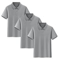 thumbnail image 1 of Tsesme 3 Pack Boys Button Short Sleeve Shirts, Kids Basic Collared Uniform Tops, Breathable Casual Back to School Tops 3T, 1 of 9