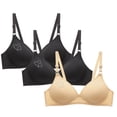 thumbnail image 1 of Tsesme 3 Pack Bras for Women Seamless Wireless Comfy Workout Sports Bra with Adjustable Straps for Small Cup, 1 of 6