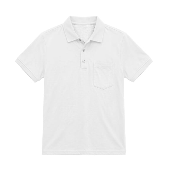 Tsesme Boys School Uniform Short Sleeve Tops, Lapel Collar Button down Summer Shirt with Pockets 2-15 Years 3T