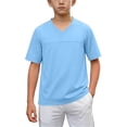 thumbnail image 1 of Tsesme Boys Sports T-Shirt, V-Neck Short Sleeve Tee, Summer Loose Mesh Breathable Workout T-Shirt Daily Wear 5T, 1 of 8