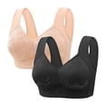 thumbnail image 1 of Tsesme Bras for Women No Underwire Plus Size Wide Straps Comfy Breathable Bra Full Cup Push up Brassiere 2 Pack, 1 of 2