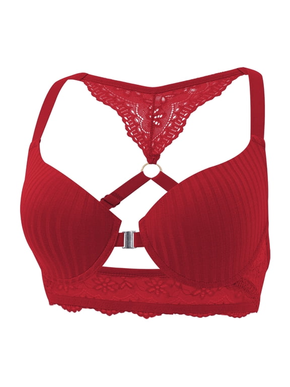 Front Closure Bra for Women No Underwire Seamless Comfy Thin Cup Bra , Push up Support Minimizer