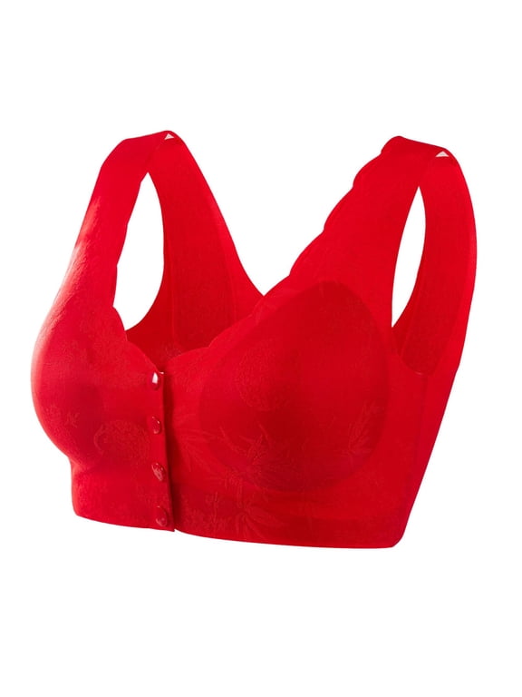 Front Closure Bras for Women Full Cup with Pads Wireless Seamless Comfy Daily Bra