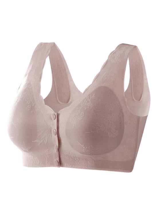 Front Closure Bras for Women Full Cup with Pads Wireless Seamless Comfy Daily Bra