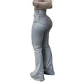thumbnail image 1 of Tsesme High Waisted Flared Jeans for Women Slim Fits Elastic Denim Pants Casual Versatile Pants with Bow Embroidery Pockets,S, 1 of 8