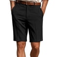 thumbnail image 1 of Tsesme Men's Bermuda Shorts Classic Straight Fits Summer Business Work Shorts Casual Knee Length Dress Shorts with Pockets Black M, 1 of 5