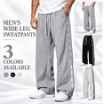 thumbnail image 1 of Tsesme Men's Straight Leg Sweatpants, Side Stripe Patchwork Loose Track Pants, Drawstring Elastic Waist Casual Athletic Trousers,XL, 1 of 9