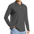 thumbnail image 1 of Tsesme Men's Upf 50+ Long Sleeve Sun Shirts, Lapel Button Quick Dry Sun Protection Tops, Breathable Outdoor Rash Guard with Thumb Holes, 1 of 9