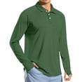 thumbnail image 1 of Tsesme Men's Upf 50+ Long Sleeve Sun Shirts, Lapel Button Quick Dry Sun Protection Tops, Breathable Outdoor Rash Guard with Thumb Holes, 1 of 9