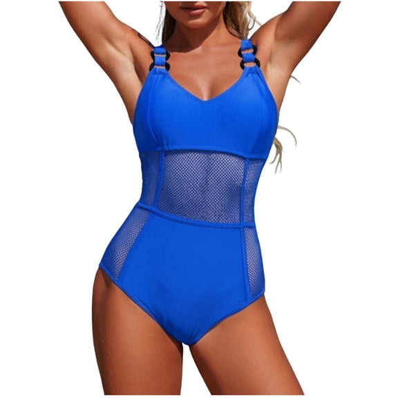 Tsesme Mesh One Piece Swimsuit for Women 2026 Deep Bathing Suit Slimming Modest Push up Swim Suits