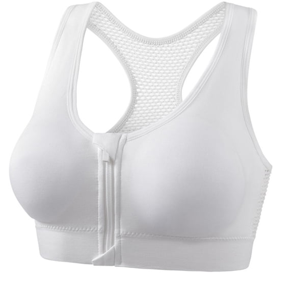 Tsesme Plus Size Sports Bras for Women High Support Breathable Workout Lingerie Front Zipper Racerback Bra