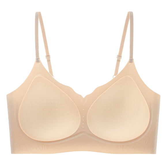 Tsesme Satin Bras for Women Support Wireless Push up Bra Full Cup Soft Lingerie Spaghetti Straps Bralettes