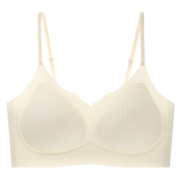 Tsesme Satin Bras for Women Support Wireless Push up Bra Full Cup Soft Lingerie Spaghetti Straps Bralettes