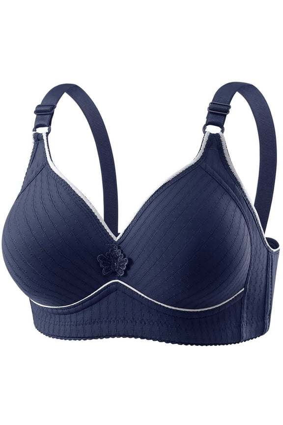 Seamless Full Cup Bra for Women Breathable Comfy Textured Deep V Bras Support and Lift Bralette