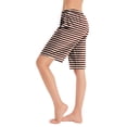 thumbnail image 1 of Tsesme Stripe Pajama Shorts for Women Elastic Waist Loose Shorts with Drawstring Summer Casual Short Pants with Pockets, 1 of 4