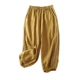 thumbnail image 1 of Tsesme Wide Leg Capris Pants for Women Linen High Waisted Flowy Pants Casual Drawstring Trousers, 1 of 6
