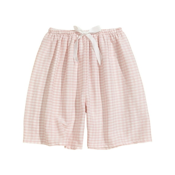 Tsesme Women's Plaid Shorts Casual Summer Wide Leg Sleep Shorts Summer Comfy Home Gingham Pajama Shorts