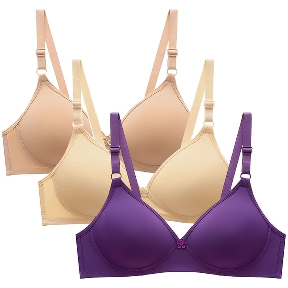 Tsesme Women’s Push up Bras 3 Pack Seamless Wireless Comfy Bralettes Everyday Adjustable Breathable Bras