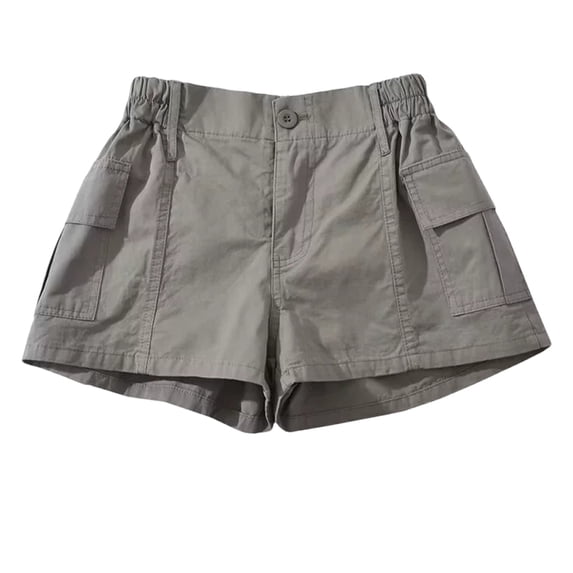 Tsesme Women’s Sport Shorts with Pockets Elastic Waist Button Wide Leg Short Pants Casual Workout Running Shorts