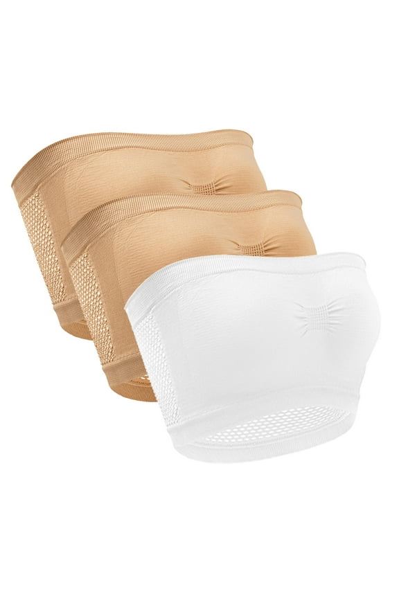 Women's Strapless Bra Underwire Bandeau Seamless Push up Supportive Tube Top Plus Size Comfy Bras